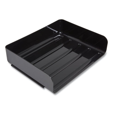 Side-load Stackable Plastic Document Tray, 1 Section, Letter-size, 12.63 X 9.72 X 3.01, Black, 2/pack