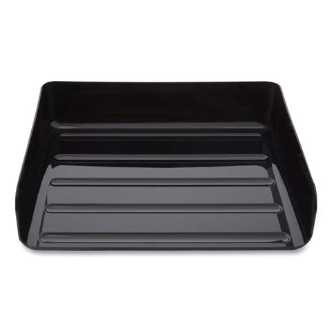 Side-load Stackable Plastic Document Tray, 1 Section, Letter-size, 12.63 X 9.72 X 3.01, Black, 2/pack