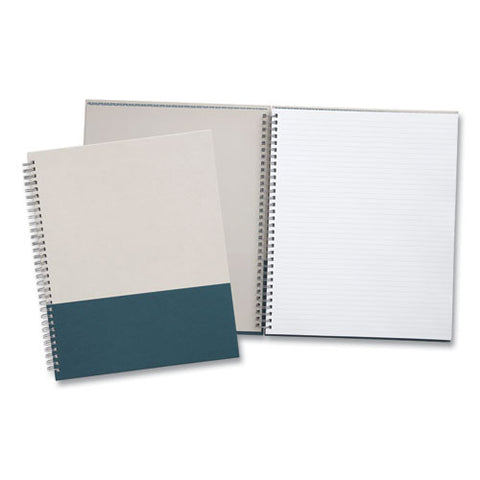 Wirebound Hardcover Notebook, 1-subject, Narrow Rule, Gray/teal Cover, (80) 11 X 8.5 Sheets