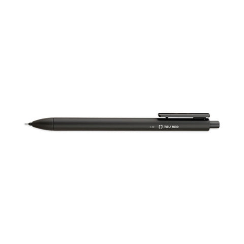 Quick Dry Gel Pen, Retractable, Extra-fine 0.38 Mm, Black Ink, Black Barrel, 5/pack