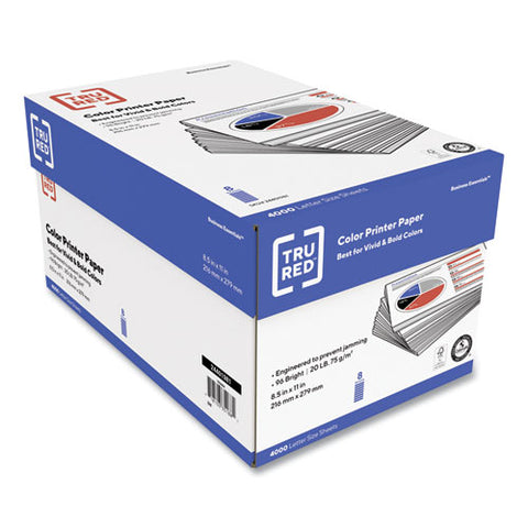 Color Printer Paper, 96 Bright, 20 Lb Bond Weight, 8.5 X 11, 500 Sheets/ream, 8 Reams/carton