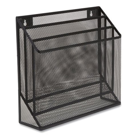 Wire Mesh Incline Sorter, Enclosed Design, 3 Sections, Letter-size, 13.78 X 16.61 X 12.4, Matte Black