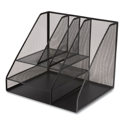 Wire Mesh Combination Organizer, Vertical/horizontal, 8 Sections, Letter-size, 12 X 12 X 13.97, Matte Black