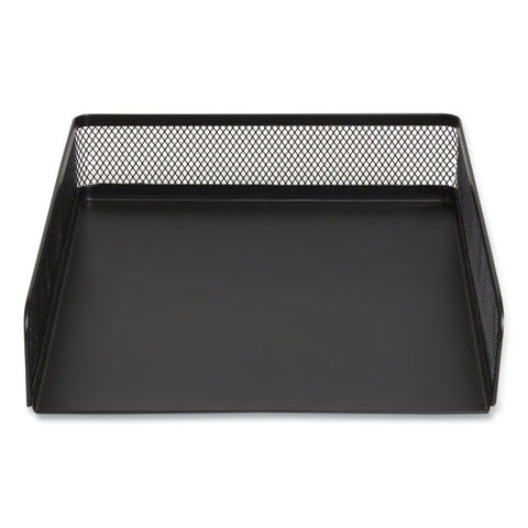 Front-load Stackable Wire Mesh Document Tray, 1 Section, Letter-size, 9.37 X 12.48 X 2.32, Matte Black