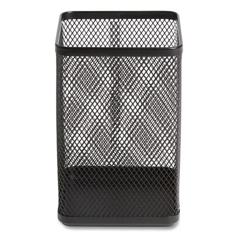 Wire Mesh Jumbo Pencil Holder, 4.33 X 4.33 X 6.69, Black