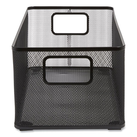 Wire Mesh Storage Box, 8.58" X 15.75" X 6.69", Black