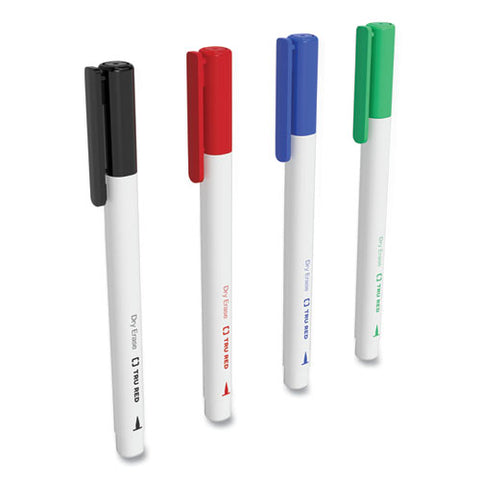 Dry Erase Marker, Pen-style, Extra-fine Bullet Tip, Assorted Colors, 4/pack