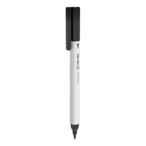 Dry Erase Marker, Pen-style, Extra-fine Bullet Tip, Black, Dozen