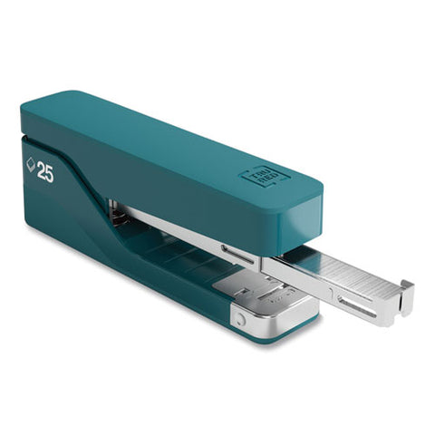 Desktop Aluminum Stapler, 25-sheet Capacity, Teal