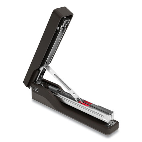 Desktop Plastic Full Strip Stapler, 20-sheet Capacity, Black