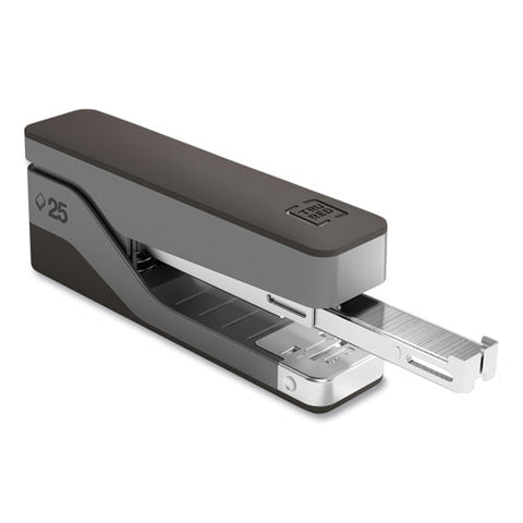 Desktop Aluminum  Half Strip Stapler, 25-sheet Capacity, Gray/black