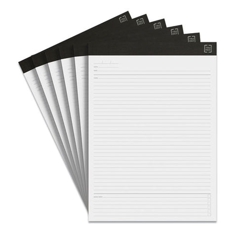 Notepads, Meeting-minutes/notes Format, 50 White 8.5 X 11.75 Sheets, 6/pack