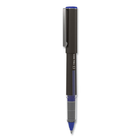 Roller Ball Pen, Stick, Fine 0.5 Mm, Blue Ink, Black/blue/clear Barrel, 3/pack