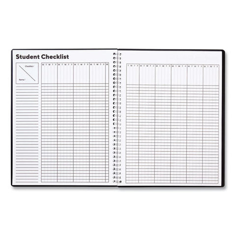 Weekly Teacher Planner, Two-page Spread (nine Classes), 11 X 8.5, Black Cover