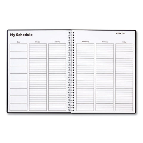 Weekly Teacher Planner, Two-page Spread (nine Classes), 11 X 8.5, Black Cover