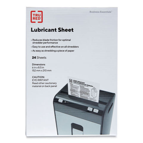 Shredder Lubricant Sheets, 8.5 X 6, 24 Sheets/pack