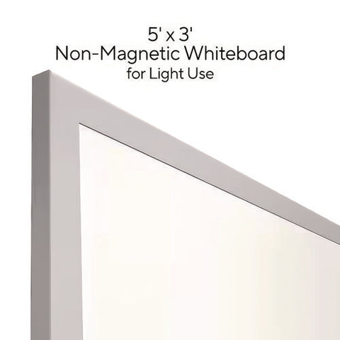 Melamine Dry Erase Board, 60" X 36", White Surface, Gray/natural Aluminum Frame