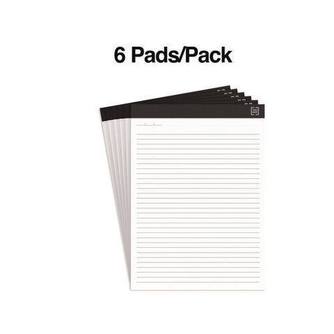 Notepads, Narrow Rule, 50 White 8.5 X 11.75 Sheets, 6/pack