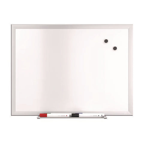 Magnetic Steel Dry Erase Board, 18" X 24", White Surface, Gray/natural Aluminum Frame