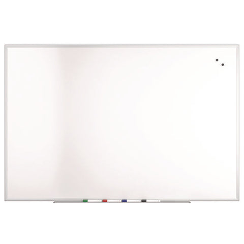 Magnetic Steel Dry Erase Board, 48" X 72", White Surface, Gray/natural Aluminum Frame