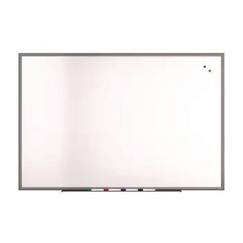 Magnetic Porcelain Dry Erase Board, 72" X 48", White Surface, Gray/natural Aluminum Frame