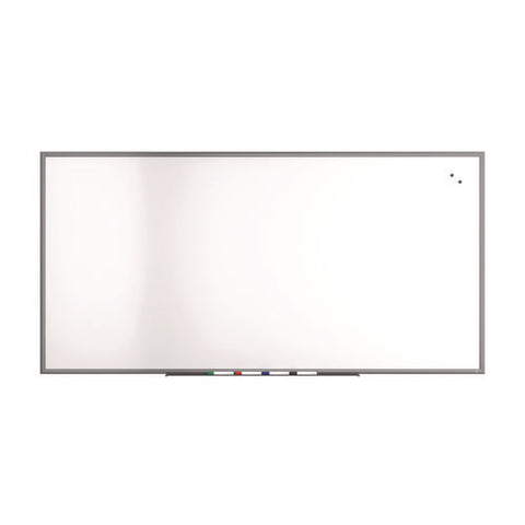 Magnetic Porcelain Dry Erase Board, 96" X 48", White Surface, Gray/natural Aluminum Frame