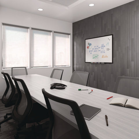 Magnetic Porcelain Dry Erase Board, 48" X 36", White Surface, Black Aluminum Frame
