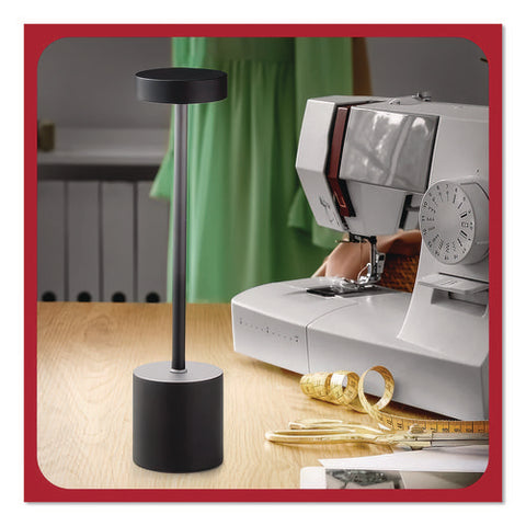 Led Desk Lamp, Candlestick Neck, 13.5" High, Black