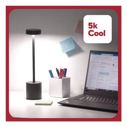 Led Desk Lamp, Candlestick Neck, 13.5" High, Black