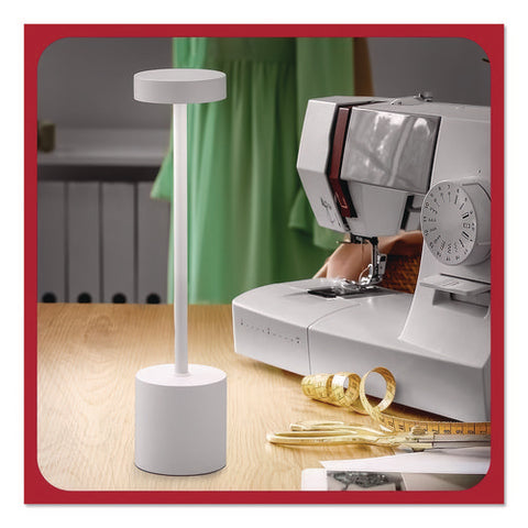 Led Desk Lamp, Candlestick Neck, 13.5" High, White