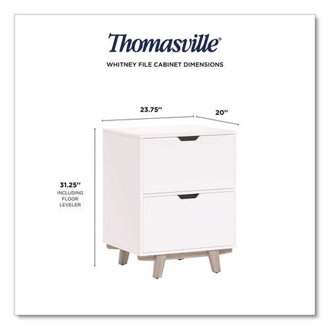 Whitney 2-drawer Lateral File Cabinet, Letter/legal Size File Drawers, 23.75" X 20" X 31.25", White