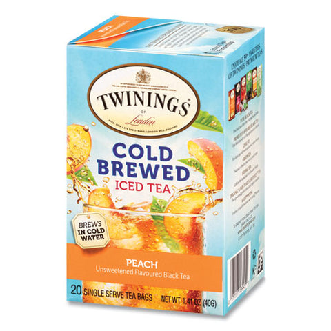 Cold Brew Iced Tea Bags, Peach, 0.07 Oz Tea Bag, 20/box