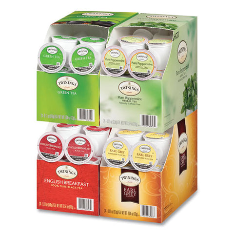 Tea K-cups, Assorted, 0.11 Oz K-cups, 24/box, 4 Boxes/carton