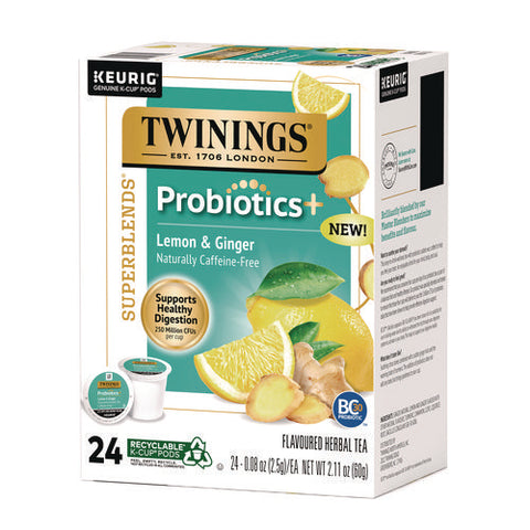 Probiotics+ Herbal Lemon & Ginger Tea, 24/box