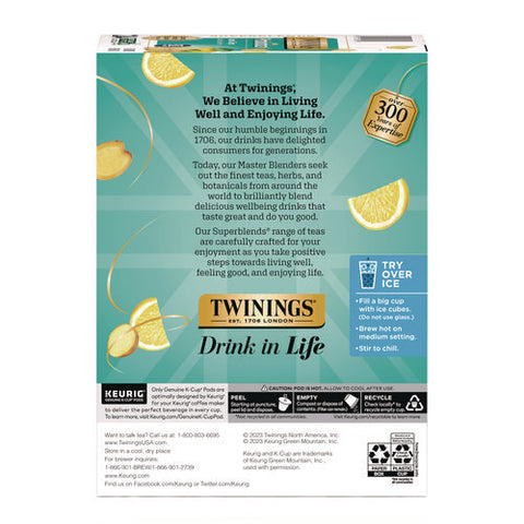 Probiotics+ Herbal Lemon & Ginger Tea, 24/box