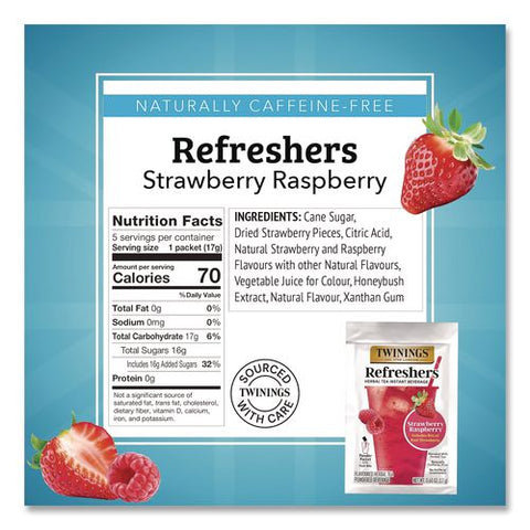 Refreshers Herbal Tea Instant Beverage, Strawberry Raspberry, 5 Packets/box, 6 Boxes/carton