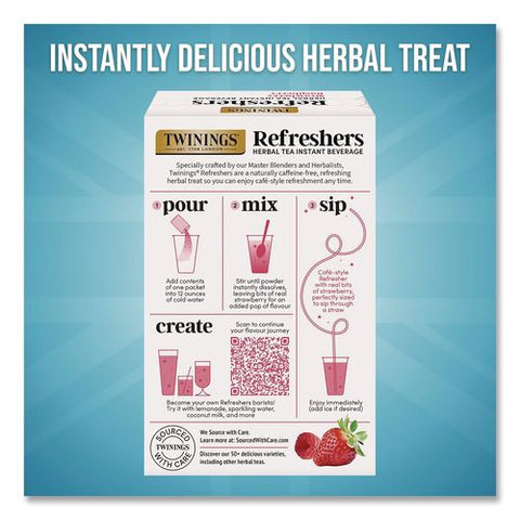 Refreshers Herbal Tea Instant Beverage, Strawberry Raspberry, 5 Packets/box, 6 Boxes/carton