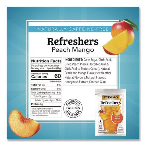 Refreshers Herbal Tea Instant Beverage, Peach Mango, 5 Packets/box, 6 Boxes/carton