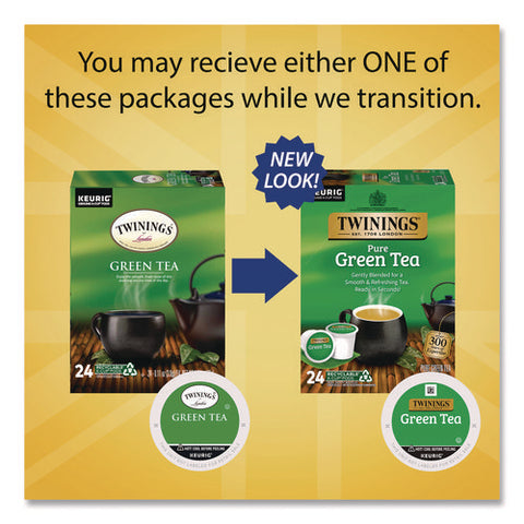 Tea K-cups, Green Tea, 0.11 Oz, 24/box