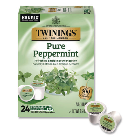 Tea K-cups, Pure Peppermint, 0.11 Oz, 24/box