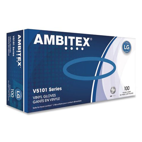 V5101 Series Latex-free Lightly Powdered Vinyl Gloves, Large, 3 Mil Thick, 9" Long, Clear, 1,000/carton