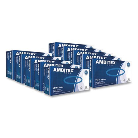 V5101 Series Latex-free Lightly Powdered Vinyl Gloves, Large, 3 Mil Thick, 9" Long, Clear, 1,000/carton