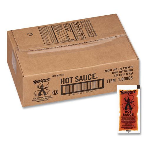 Hot Sauce Packets, Original, 0.25 Oz Packet, 200/carton