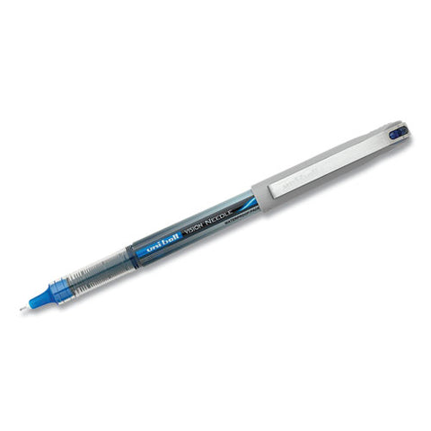 Vision Roller Ball Pen, Stick, Extra-fine 0.5 Mm, Blue Ink, Black/blue/clear Barrel, 12/pack