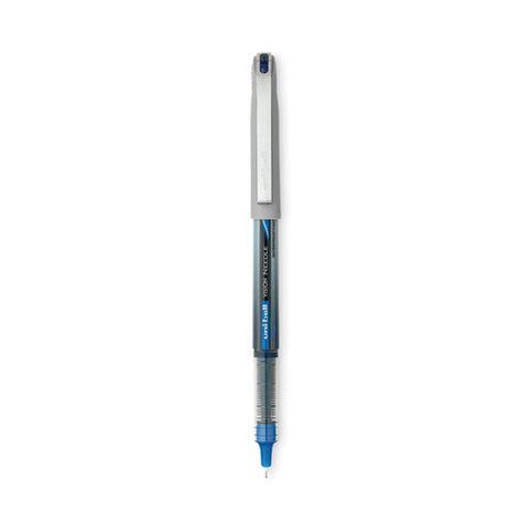 Vision Roller Ball Pen, Stick, Extra-fine 0.5 Mm, Blue Ink, Black/blue/clear Barrel, 12/pack