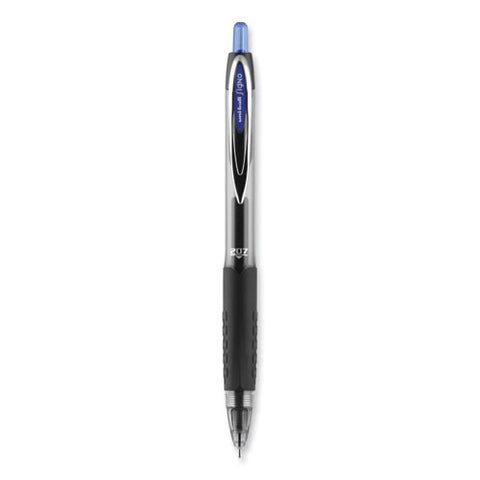 Signo 207 Needle Point Gel Pen, Retractable, Medium 0.7 Mm, Blue Ink, Clear/black/blue Barrel, Dozen