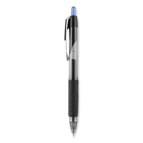 Signo 207 Needle Point Gel Pen, Retractable, Medium 0.7 Mm, Blue Ink, Clear/black/blue Barrel, Dozen