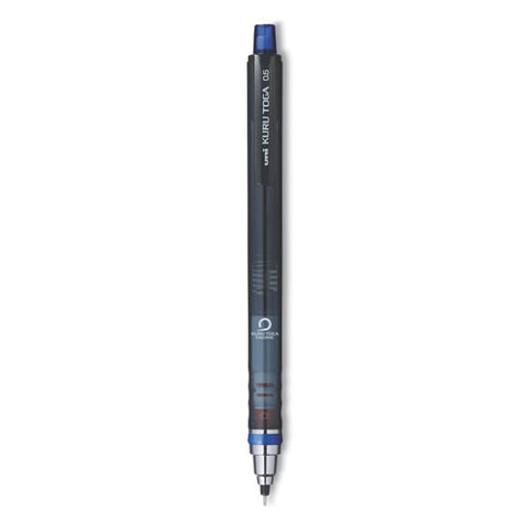 Kurutoga Mechanical Pencil With Tube Of Lead/erasers, 0.5 Mm, Hb (#2), Black Lead, Black Barrel