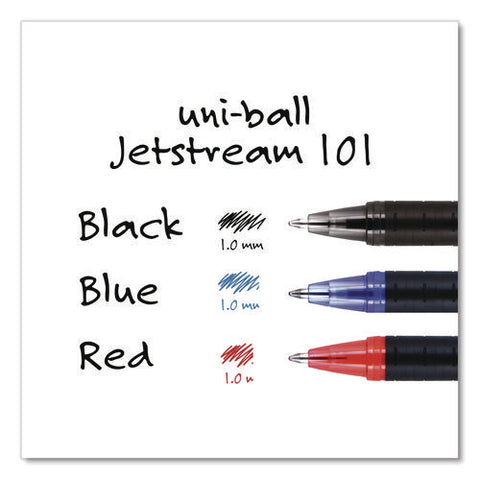 Jetstream 101 Hybrid Gel Pen, Stick, Bold 1 Mm, Red Ink, Black/red Barrel, Dozen