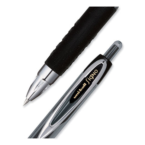 207 Signo Gel Ultra Micro Gel Pen, Retractable, Extra-fine 0.38 Mm, Black Ink, Clear/black Barrel